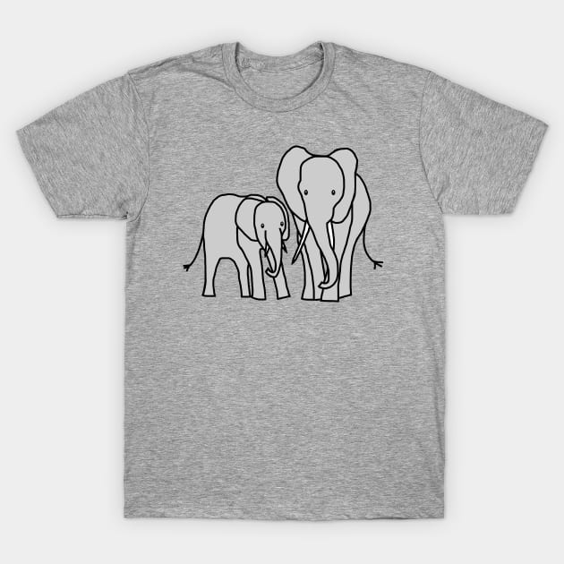 Little Elephant and Big Elephant T-Shirt by ellenhenryart